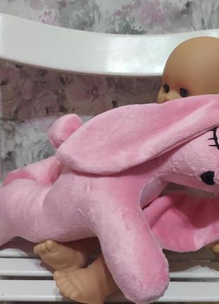 Плюшевая игрушка зайка сплюшка розовый подарок для ребенка 50 ...