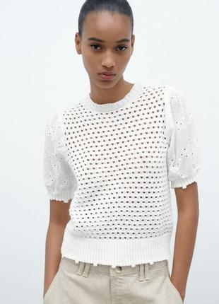 Zara (l) ажурный свитер блуза