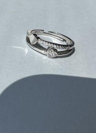 Кольцо серебро 925 проба посеребрение кольцо с сердцем