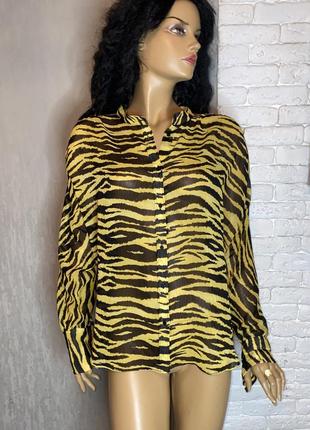 Блуза блузка в тигровый принт mango, xl