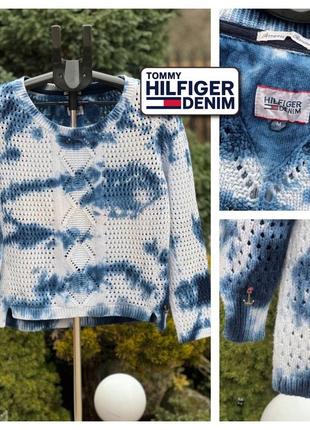 Tommy hilfiger denim tie-dye оригинальный свитер кофта 100% хл...