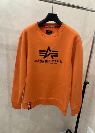 Свитшот alpha industries джемпер свитер оранжевый оригинал