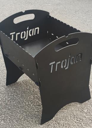Разборный мангал Trojan в чехле с чёрной стали 2мм