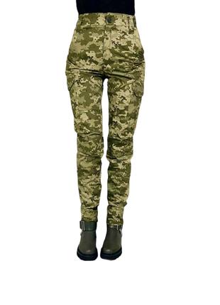 Женские военные тактические штаны укрпиксель на флисе ( зима)