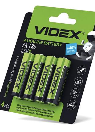Батарейка щелочная Videx LR06/AA 4шт в упаковке