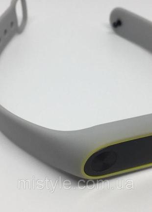 Ремешок mi band 2 ми бенд 2 mijobs серый с желтым