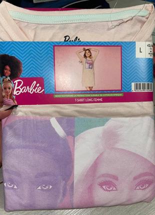 Ночная рубашка женская barbie светло-розовый домашний хлопок е...