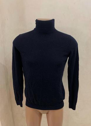 Гольф свитер джемпер шерстяной пуловер uniqlo темно синий мужской