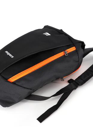 Детский черный рюкзак среднего размера с оранжевой молнией в с...