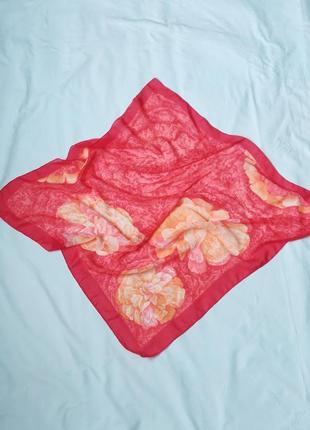 Платок шифоновый цветы 65×68 шифоновый платок с цветами