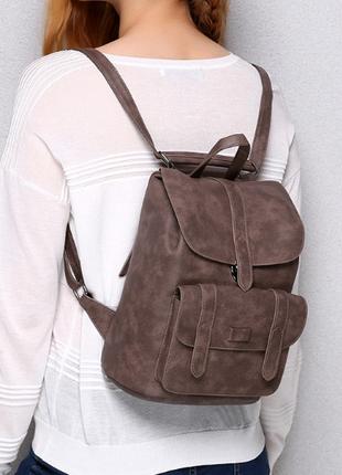 Жіночий рюкзак, сумка-трансформер кавовий.