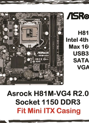Материнская плата ASRock H81M-VG4 s1150 H81 PCIe x16 3.0 гарантія