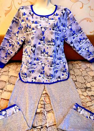 Пижамы женские трикотажные теплые с начесом. опт и розье.