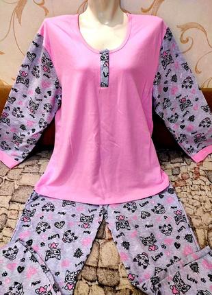 Пижамы женские трикотажные с начесом. опт и розье