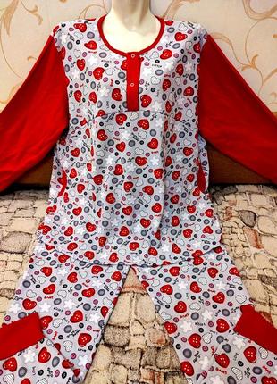 Пижамы женские трикотажные с начесом батальных размеров. опт и...
