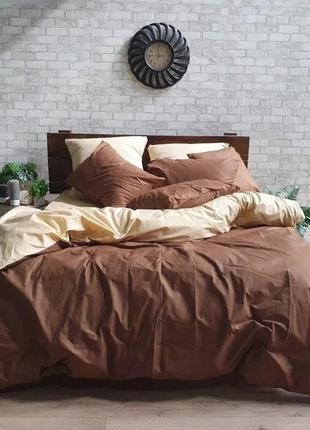 Семейное постельное белье голд - какао - беж gold а2403 пододе...