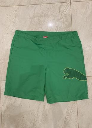 Спортивные шорты puma зеленые большие мужские
