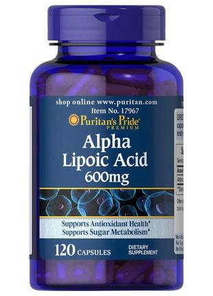 Натуральна добавка Puritan's Pride Alpha Lipoic Acid 600 mg, 1...