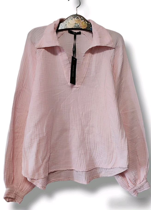 Муслінова сорочка блуза з широкими рукавами муслін