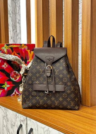 Рюкзак коричневый женский мужской Louis Vuitton Луи Витон унисекс