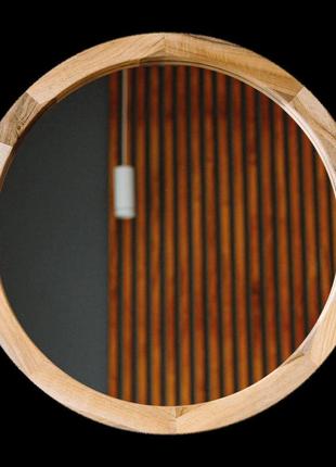 Зеркало деревянное круглое luxury wood perfection 50х50 см оре...