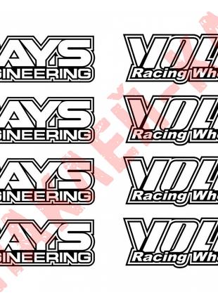 Набор виниловых наклеек на автомобильные диски - Volk racing w...