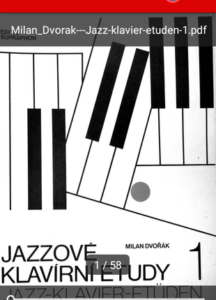 Продам ноти Мілан Дворжак Джазові етюди том 1 и 2  в форматі PDF