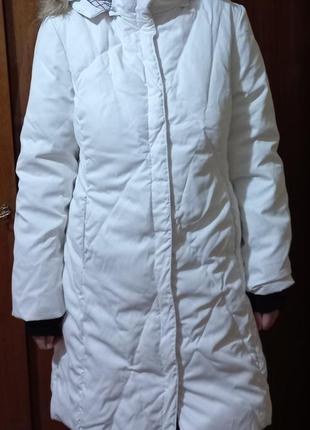 Куртка-пуховик длинная женская белая роз. м eur 38-40