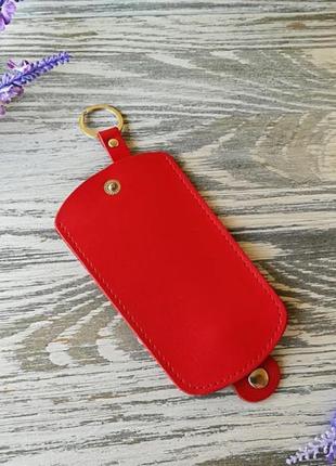 Красная кожаная женская карманная ключница женская для ключей ...