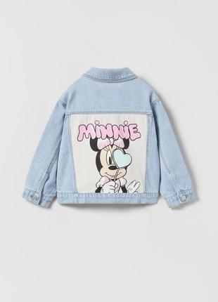 Джинсовый пиджак жакет микки минные маус зара zara minnie mous...