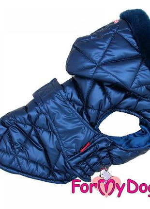Теплая зимняя куртка-попона для собак for my dogs"blue silk"на...