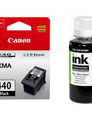 Картридж Canon PG-440 + Чорнило ColorWay CW-CW445BK01 100мл