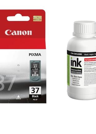 Картридж Canon PG-37 (2145B005) + Чорнило Colorway CW520BK02 B...