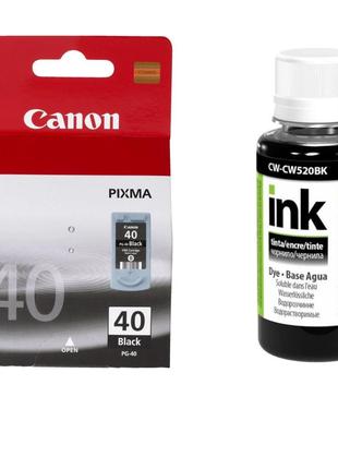 Картридж Canon PG-40 Black (0615B025) + Чорнило Colorway CW520...