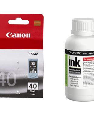 Картридж Canon PG-40 Black (0615B025) + Чорнило Colorway CW520...