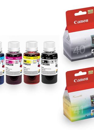 Картриджі Canon PG-40+CL-41 MULTIPACK + Чорнила Colorway CW520...