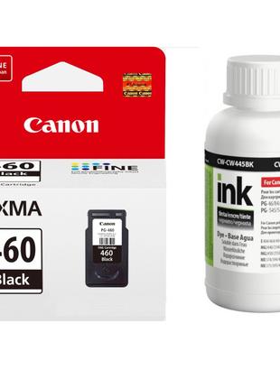 Картридж Canon PG-460 Black + Чорнило ColorWay CW-CW445BK02 200мл