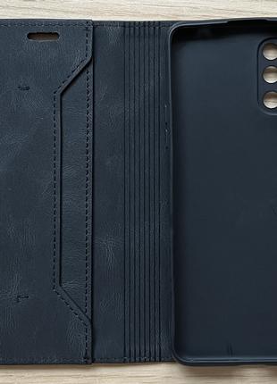 OnePlus 8T чехол - книжка (флип чехол) чёрный, матовый, искусс...
