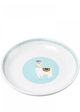 Керамічна миска для собак і кішок elite "лама" блюдце, блакитн...