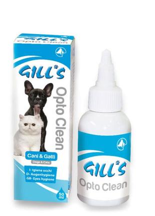 Gills капли для глаз для котов и собак opto clean, гигиеническ...