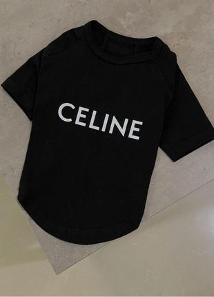 Брендовая футболка для собак и котов celine черная