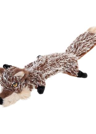 Игрушка для собак волк с пищалками gigwi plush, текстиль, 37 см