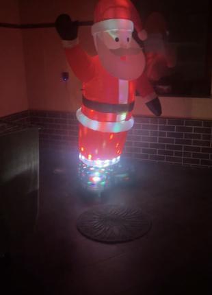 Новогодние игрушки и украшения Дед Мороз 160 см надувной светя...