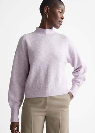 Новий теплий светр джемпер лавандовий   з додаваням вовни