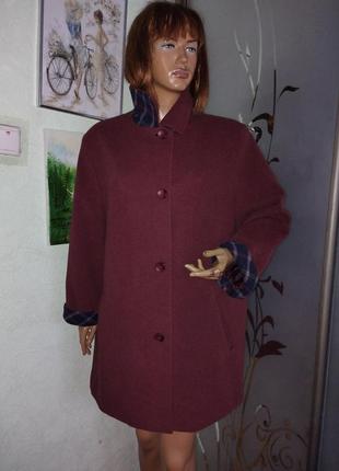 Шерстяное пальто полупальто woolmark