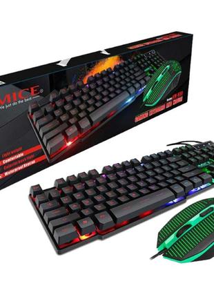 Проводная игровая клавиатура и мышка iMICE KM-680 с подсветкой...