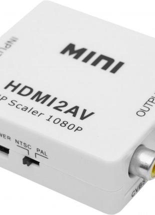 Конвертер адаптер переходник HDMI на 3RCA/AV(Тюльпан)