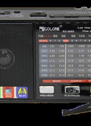 Радіоприймач на акумуляторі GOLONE RX-8866 з ліхтариком