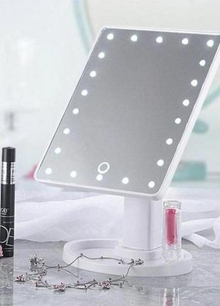 Зеркало для макияжа large led mirror настольное с led подсветк...