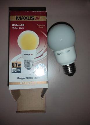 LED Лампа 0.7w цветная желтая Maxus 1-LED-626